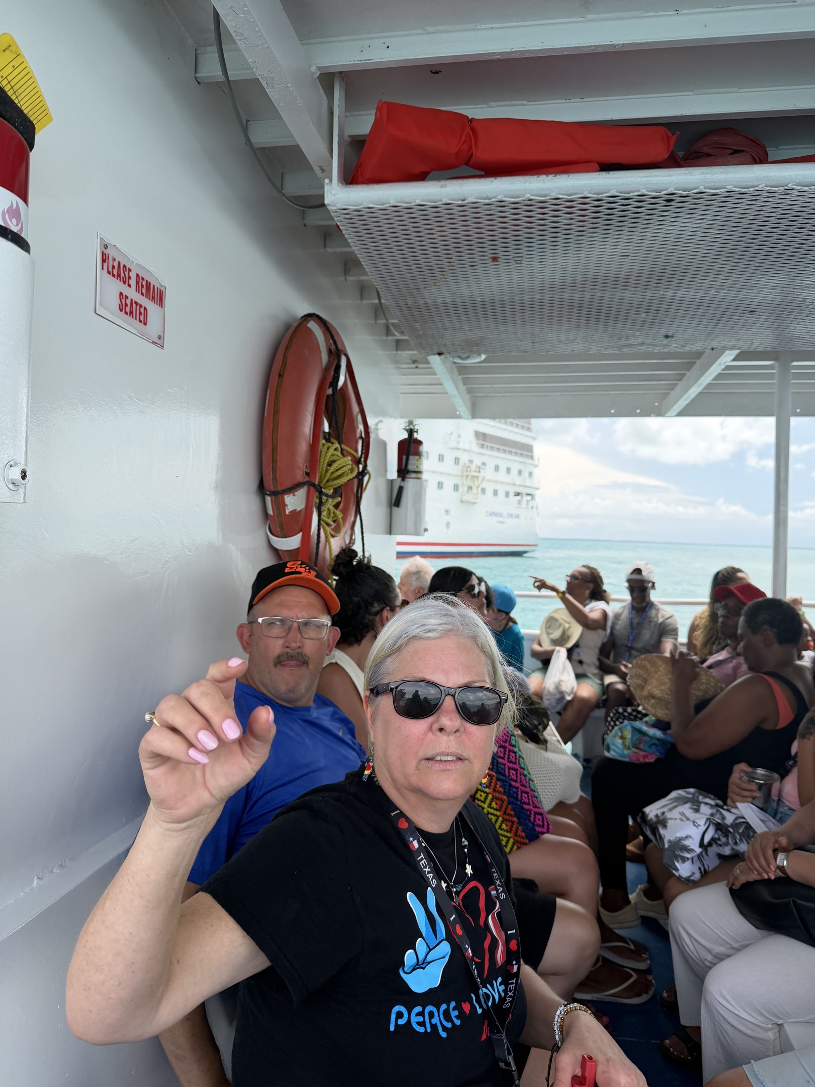 Front of the ship with wierd lady misreading what is going on