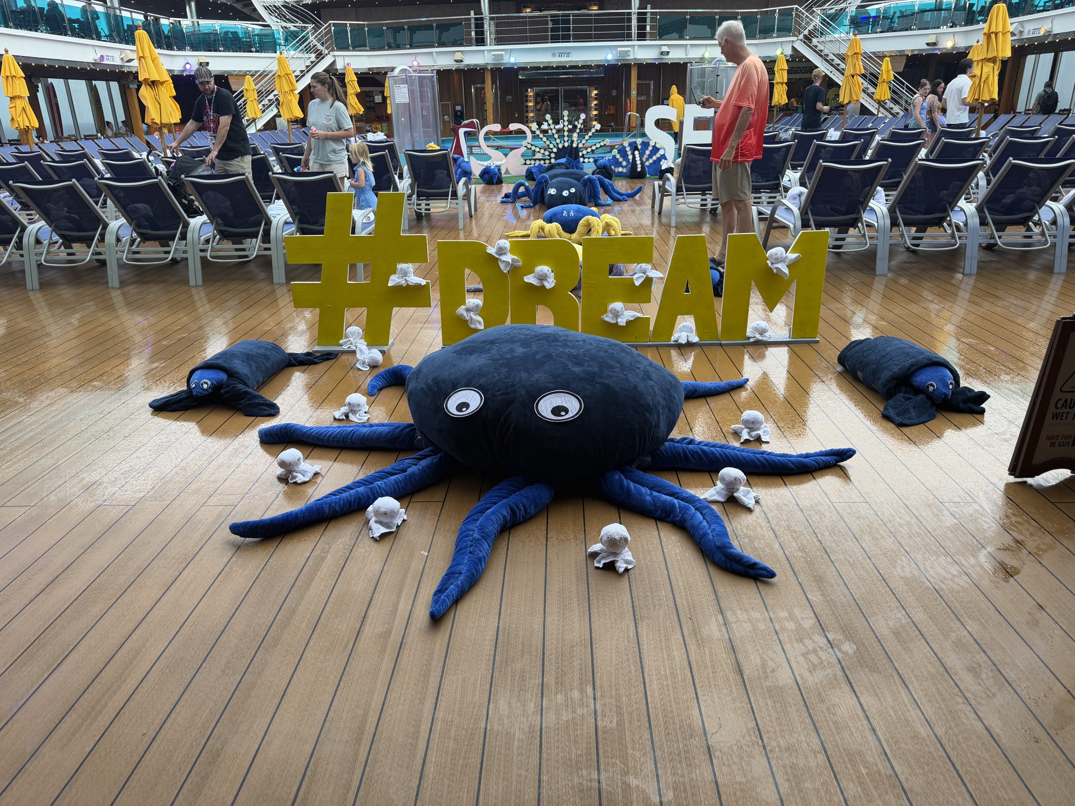 sea animals on the deck